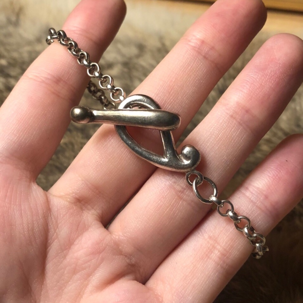 Sterling silver paisley chain bracelet